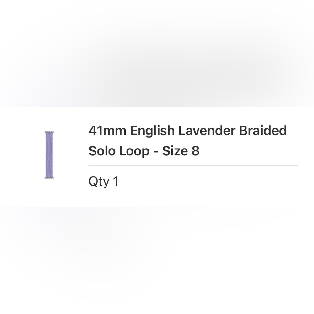 41mm English Lavendar Braided Solo Loop - Size 8 - Picture 6 of 6